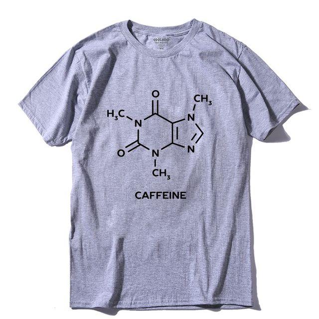 Camiseta Básica Caffeine Cafeína Cinza