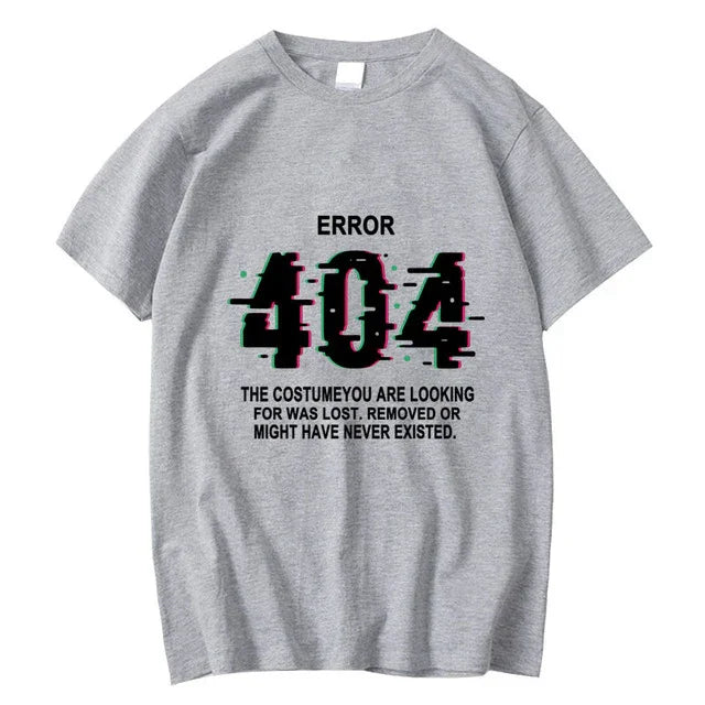 camiseta básica com estampa error 404