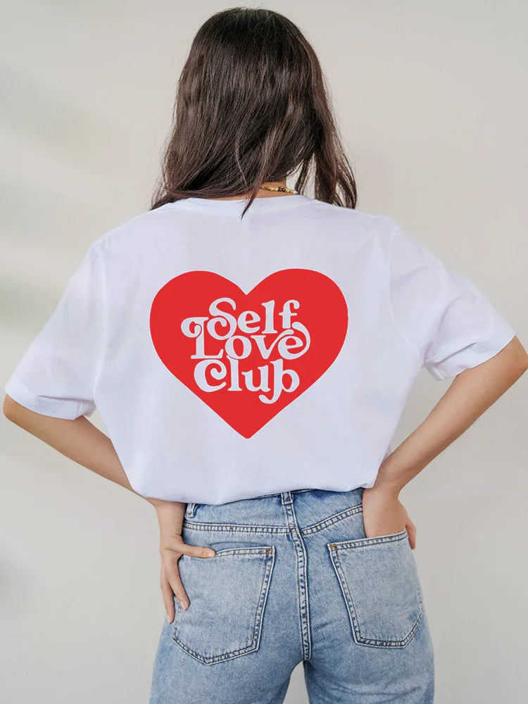 Camiseta Feminina Self Love Club - BRANCO