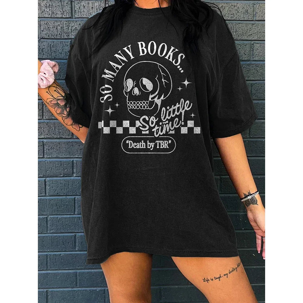 Camiseta Básica Feminina So Many Books... So Little Time! Preto