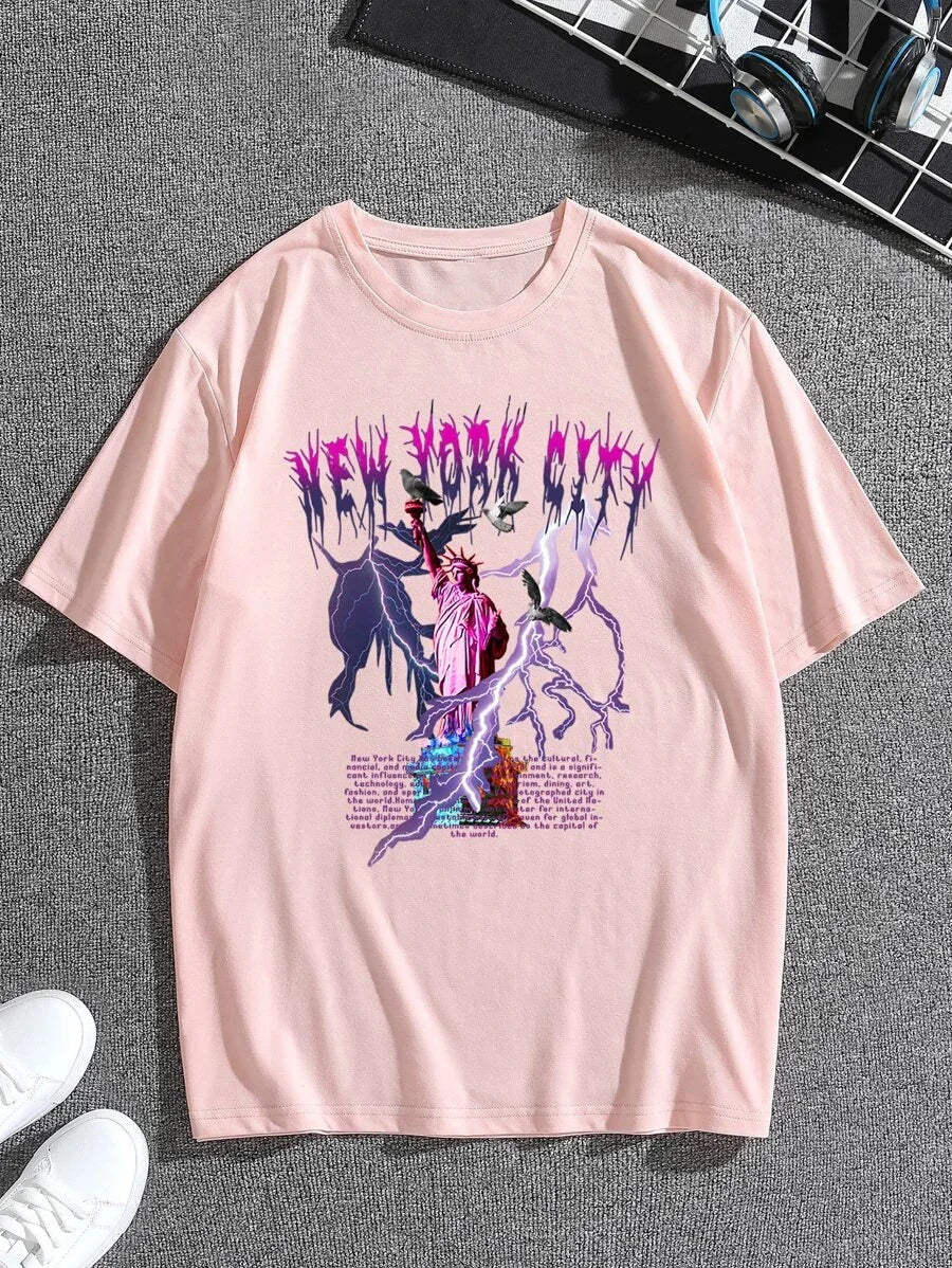 Camiseta masculina com estampa estatua da liberdade