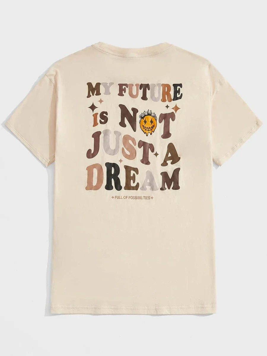 Camiseta Básica Masculina Street Meu Futuro Não é Apenas um Sonho Pérola