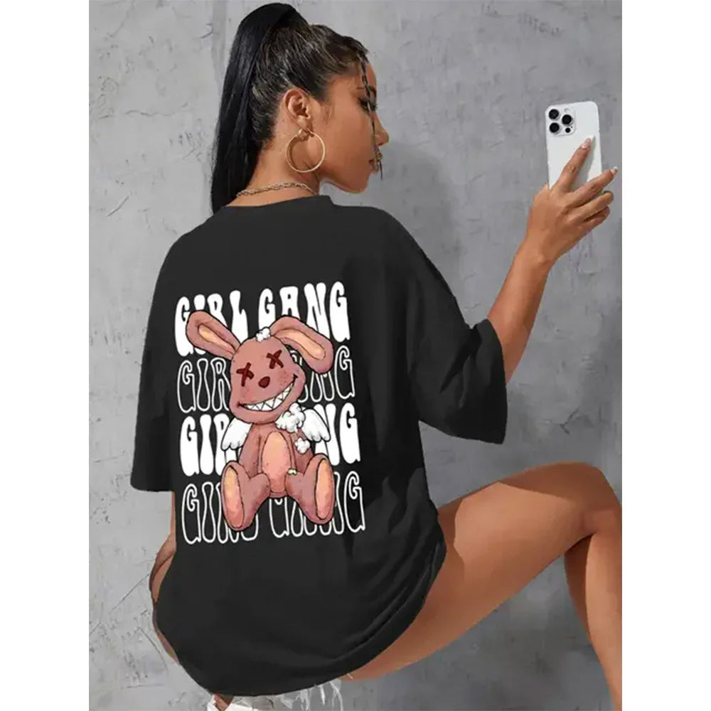 Camiseta Básica Unissex Com Estampa Coelho De Pelucia
