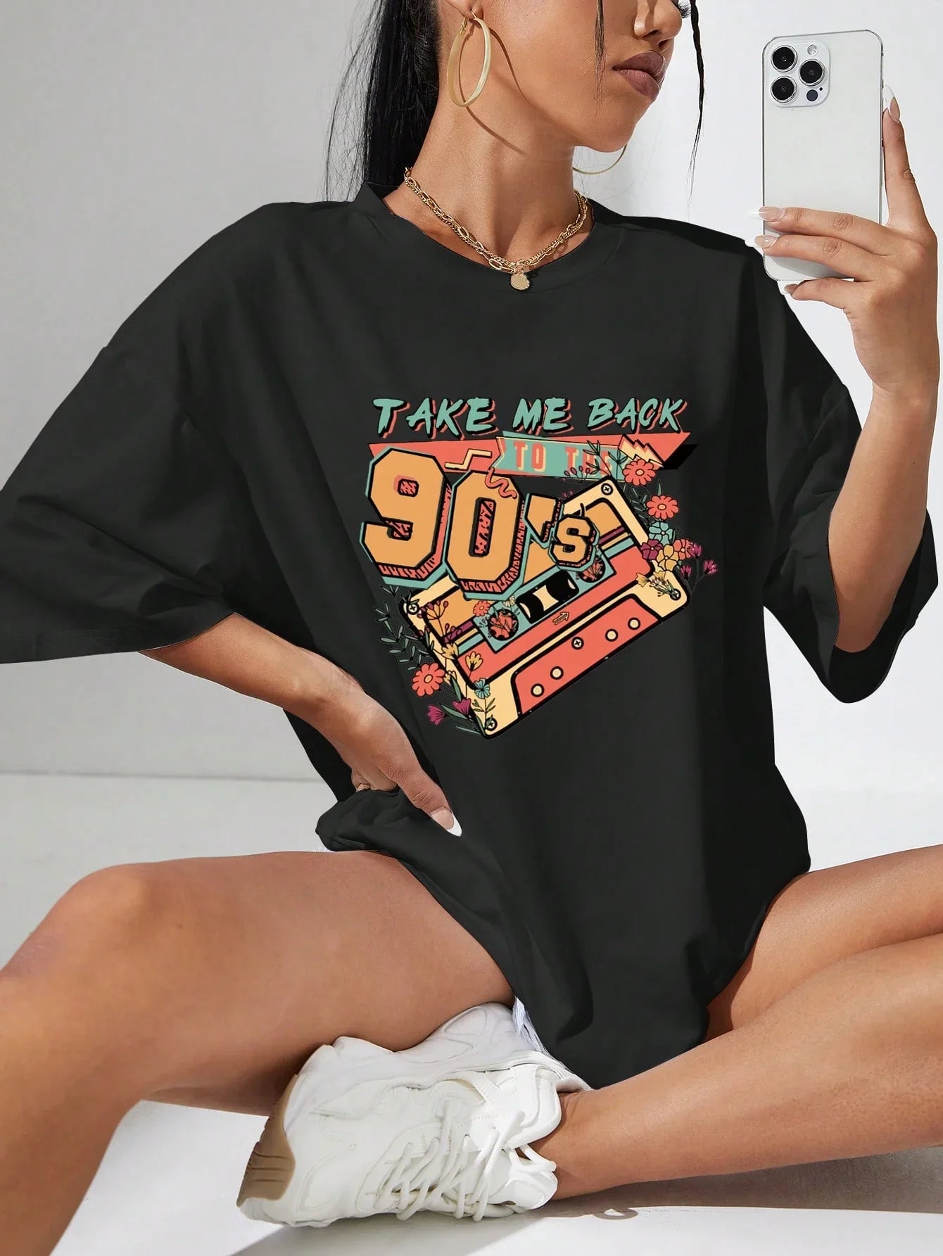 Camiseta Básica Com Estampa Anos 90 Fita