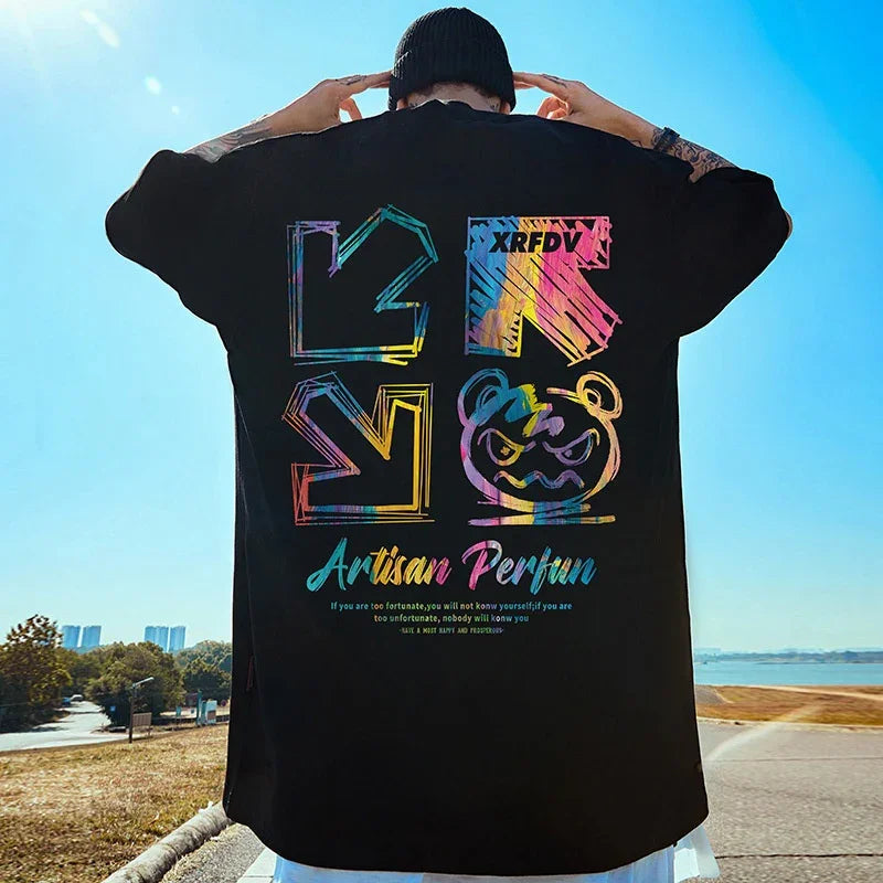CAmiseta Básica Com Estampa Ursinho Colorido Setas