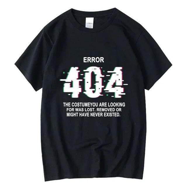 camiseta básica com estampa error 404