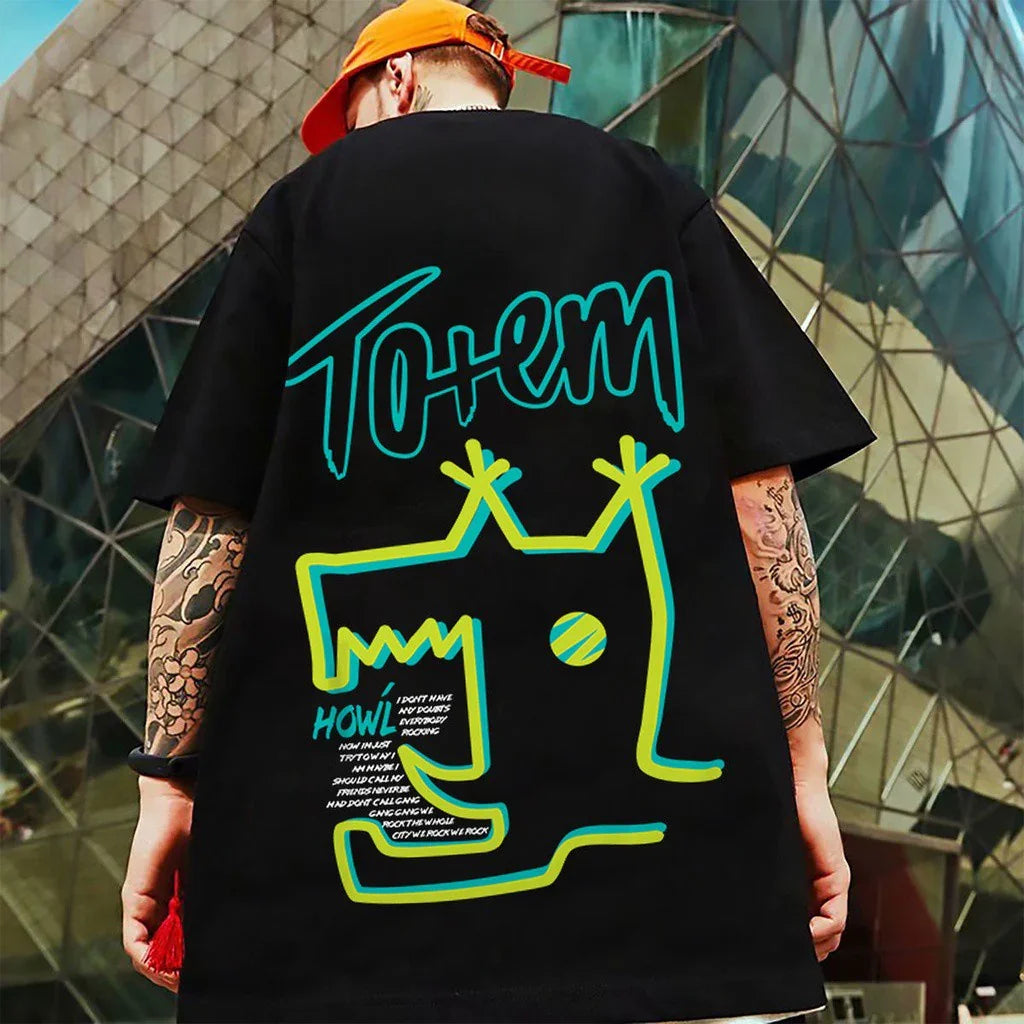 Camiseta Básica Com Estampa Totem Desenho