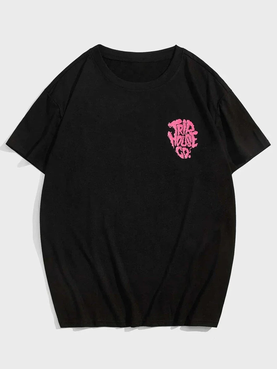 camiseta masculina com estampa trip house