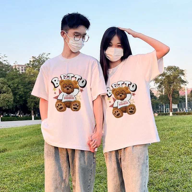 Camiseta Básica Com Estampa Ursinho Nerd - Branca