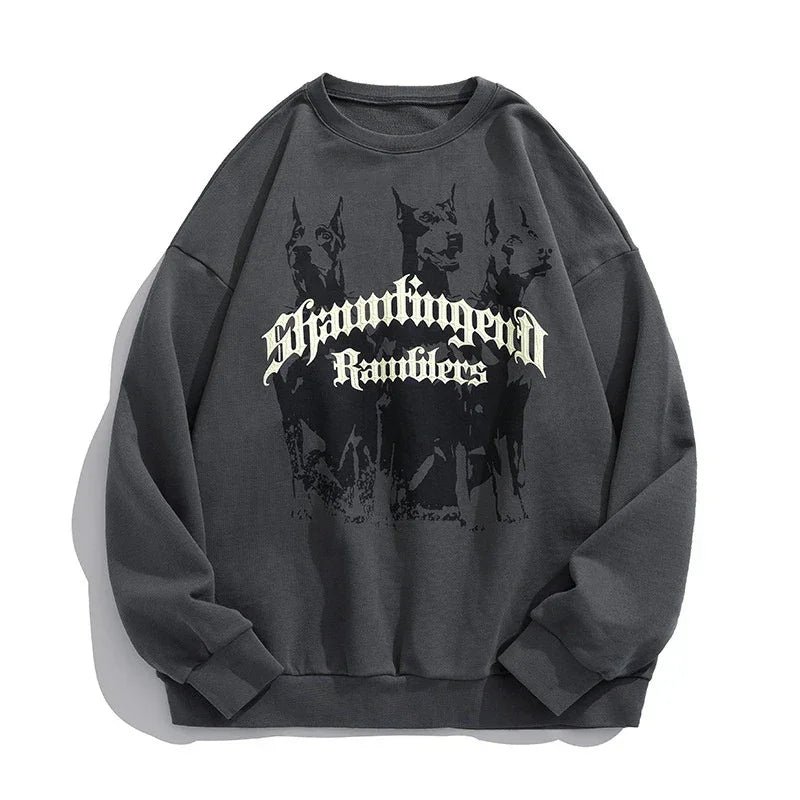 Moletom Gola Redonda Moda Skatista Streetwear Social Vintage - preto