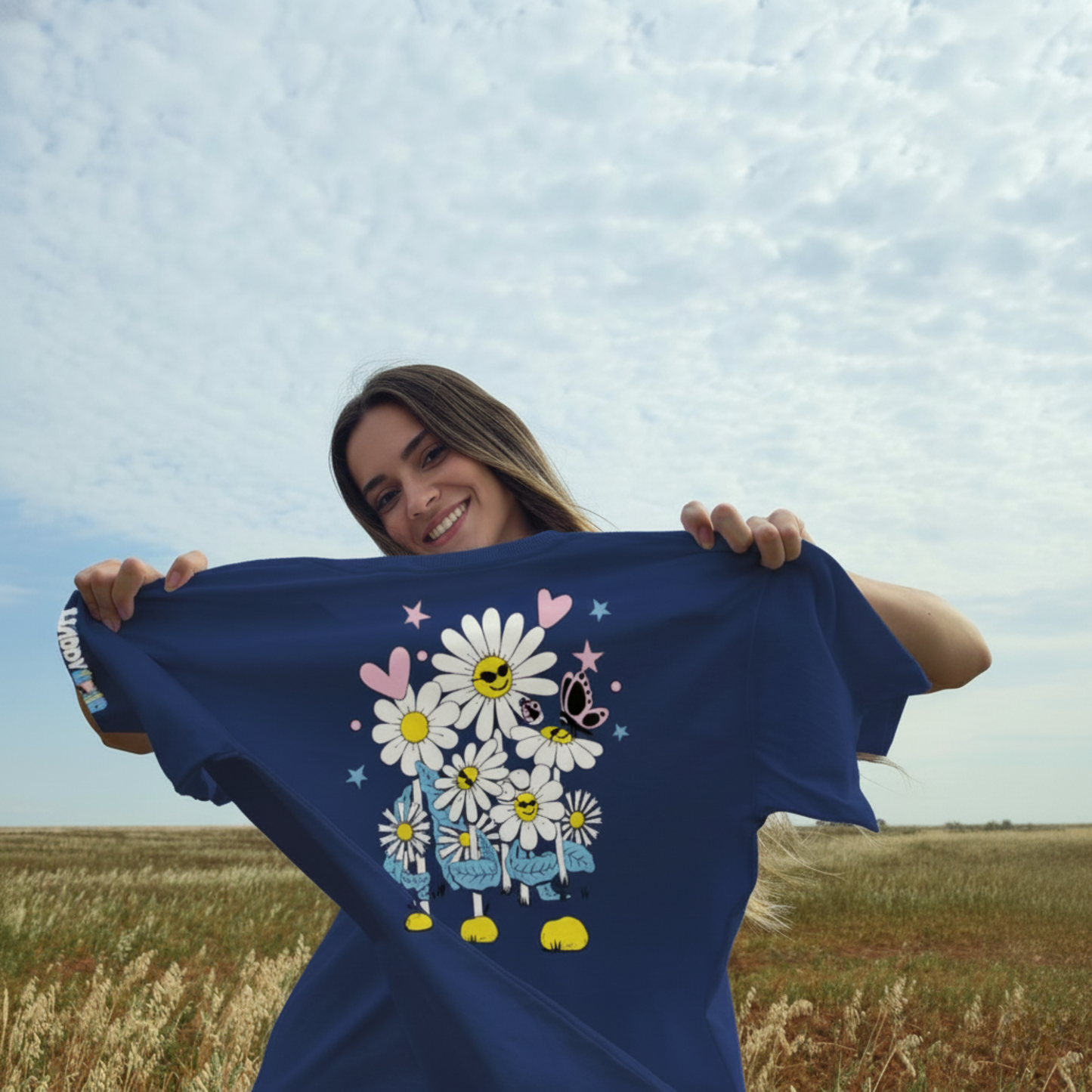 Camiseta Feminina Flor Happy Feliz Flower