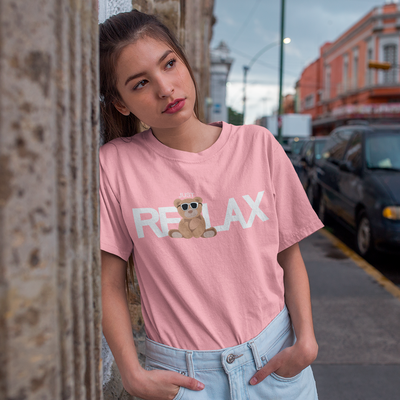 camiseta básica rosa bebê Teddy Bear Relax - Rosa Bebê