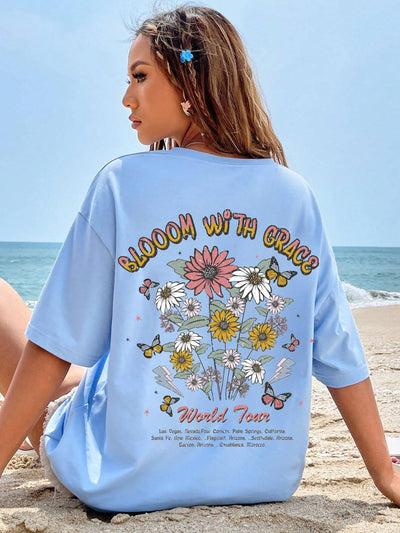 Camiseta Básica Feminina Bloom With Grace World Tour