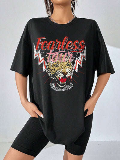 Camiseta Básica Feminina Fearless Tour Rock And Roll