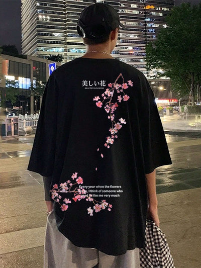 Camiseta Básica Japan Pink Flower Blossom