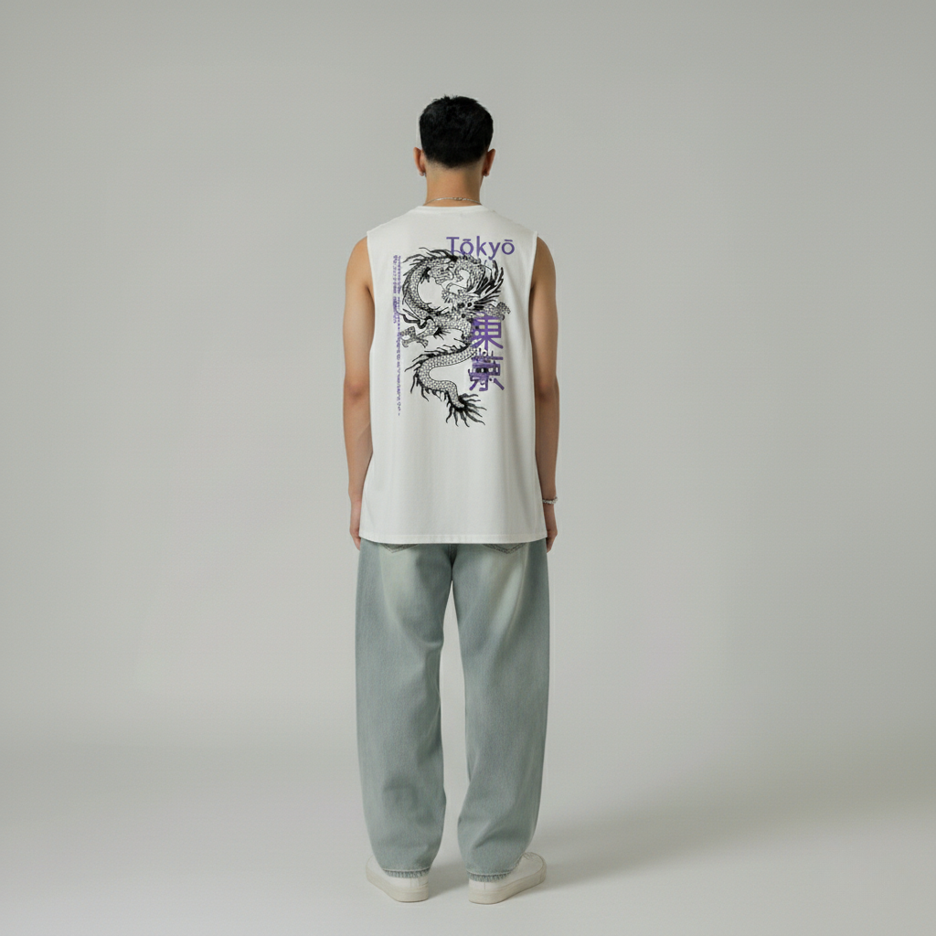 Regata Oversized Dragão Oriental Japones