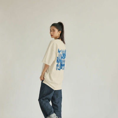 Camiseta Oversized Made In The Image Of God Azul