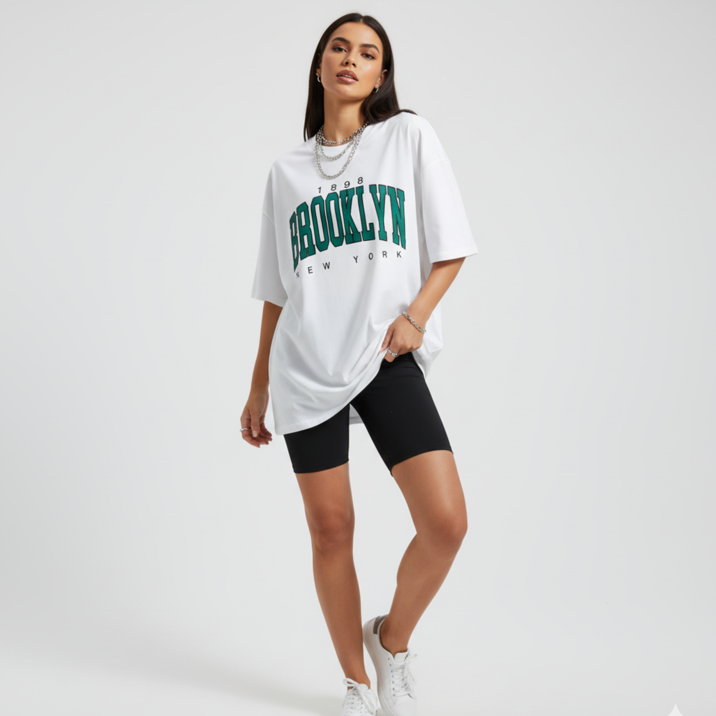 Camiseta Básica Feminina Estilo Brooklyn New York 1898