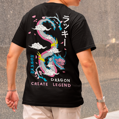Camiseta Básica Create Dragon Legends Japão - preto 