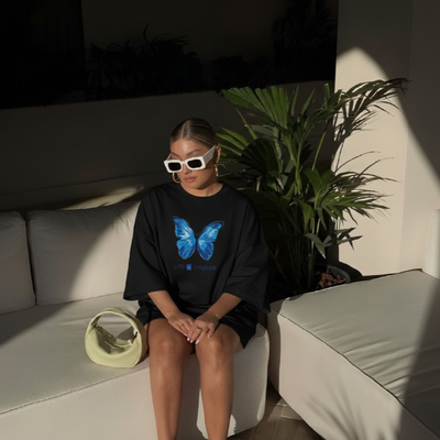 Camiseta Básica Feminina Borboleta Azul Life is Strange