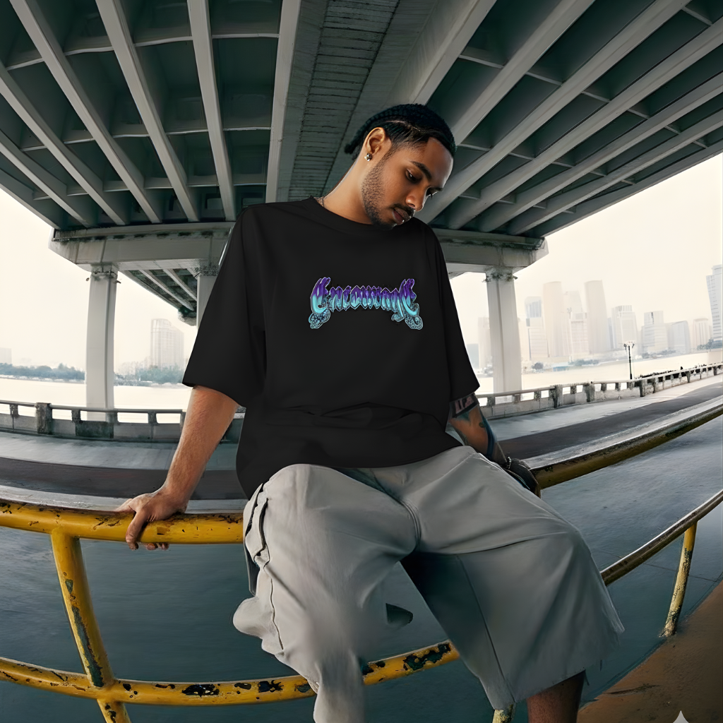 Camiseta Oversized Encourage Yourself Skull Caveira