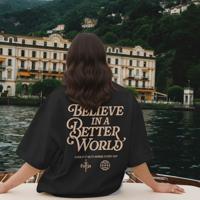 Camiseta Oversized Believe In a Better World