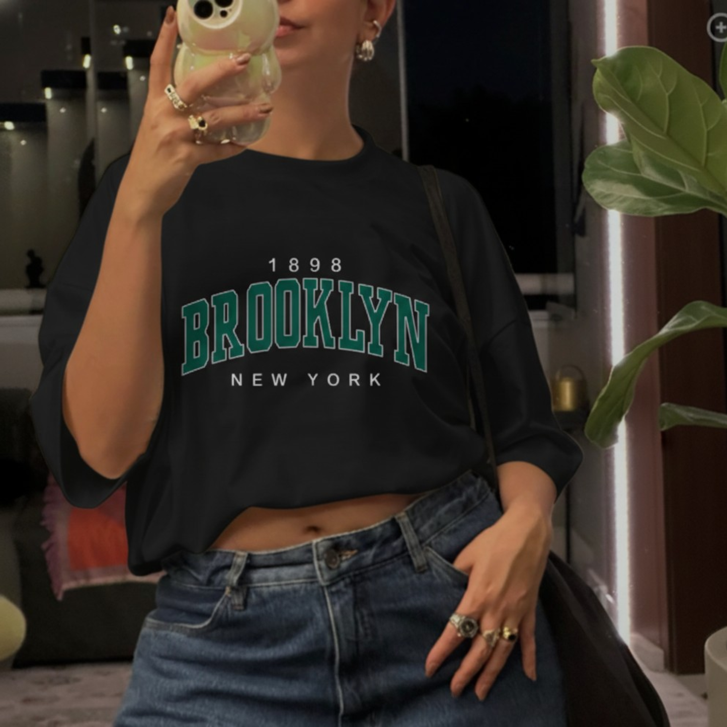 Camiseta Básica Feminina Estilo Brooklyn New York 1898