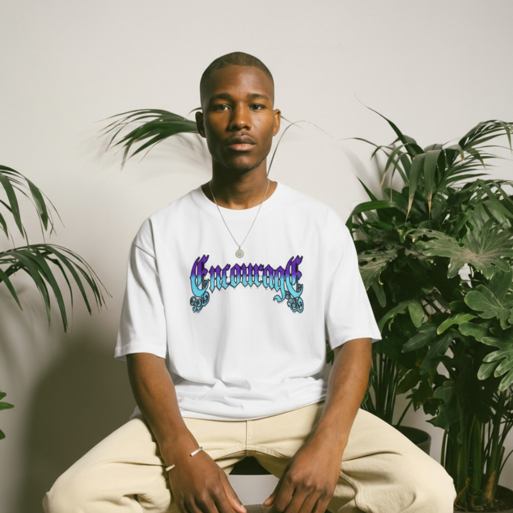 Camiseta Oversized Encourage Yourself Skull Caveira