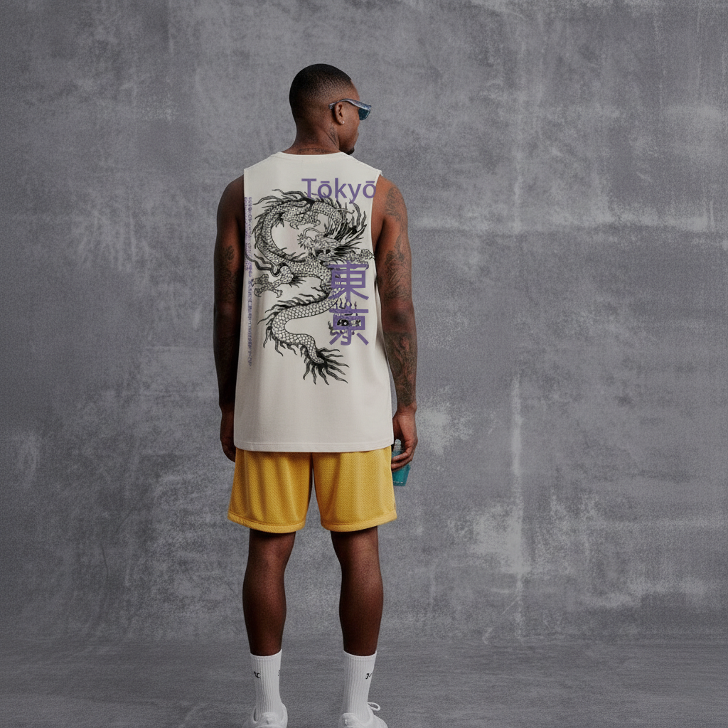 Regata Oversized Dragão Oriental Japones