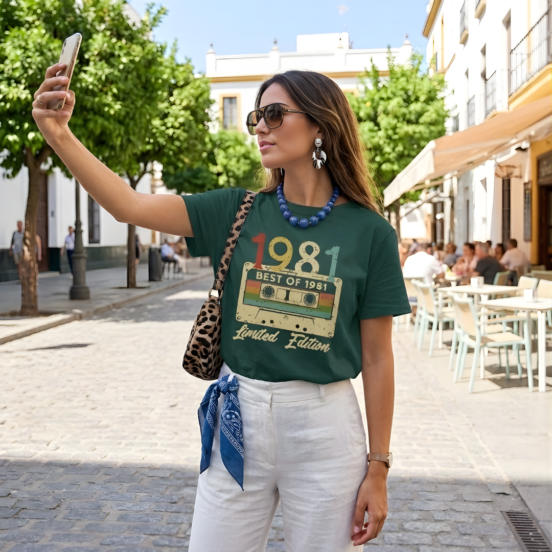 Camiseta Feminina Fita vintage 1981 Limited Edition