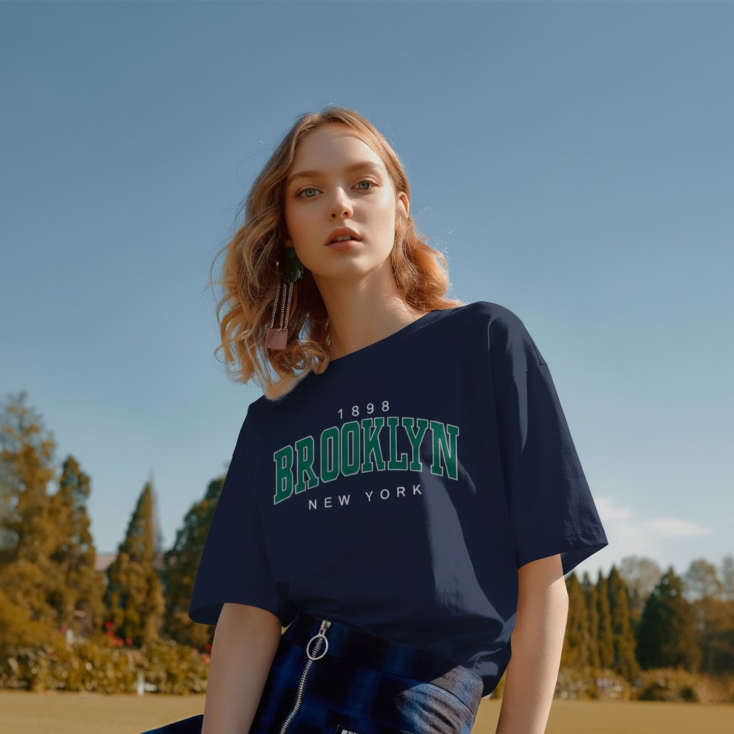 Camiseta Básica Feminina Estilo Brooklyn New York 1898