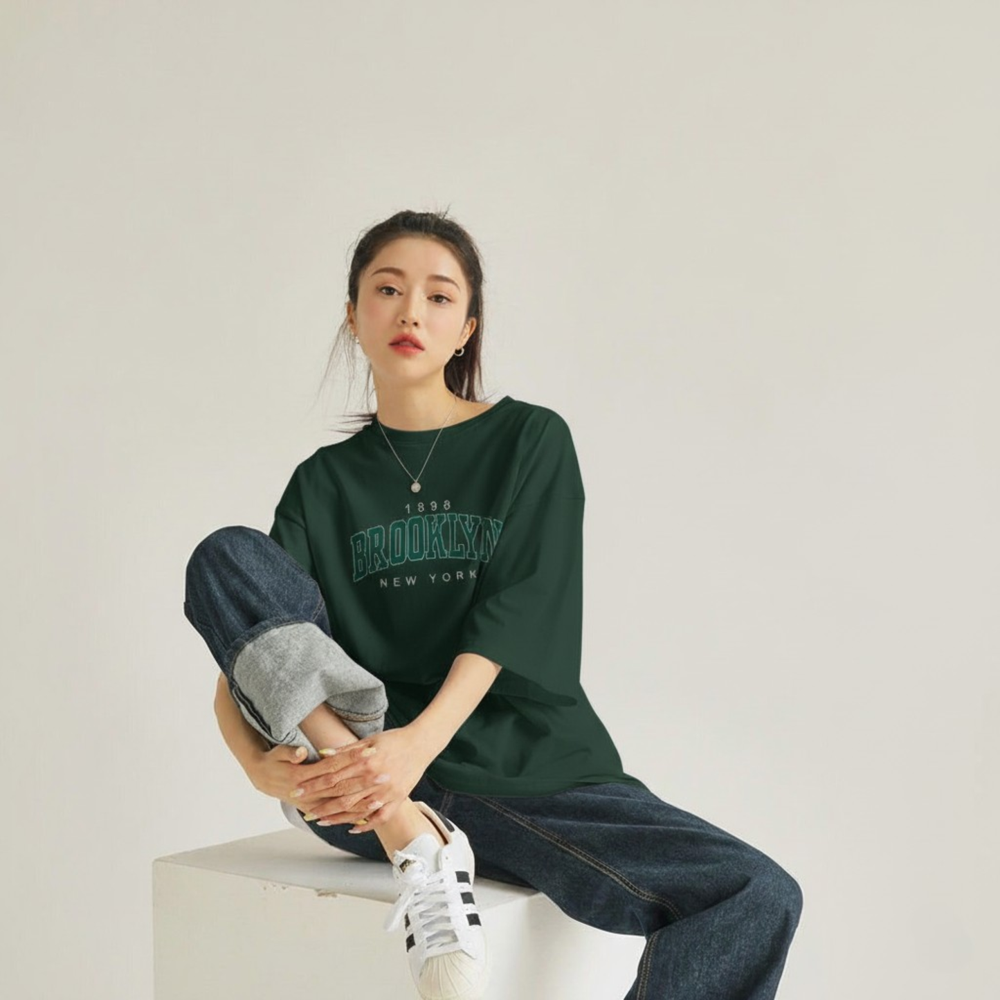 Camiseta Básica Feminina Estilo Brooklyn New York 1898