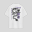 Camiseta Oversized Dragão Oriental Japones  Frente - Branco