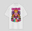 Camiseta Oversized Gato Sphinx Psicodélico- branco