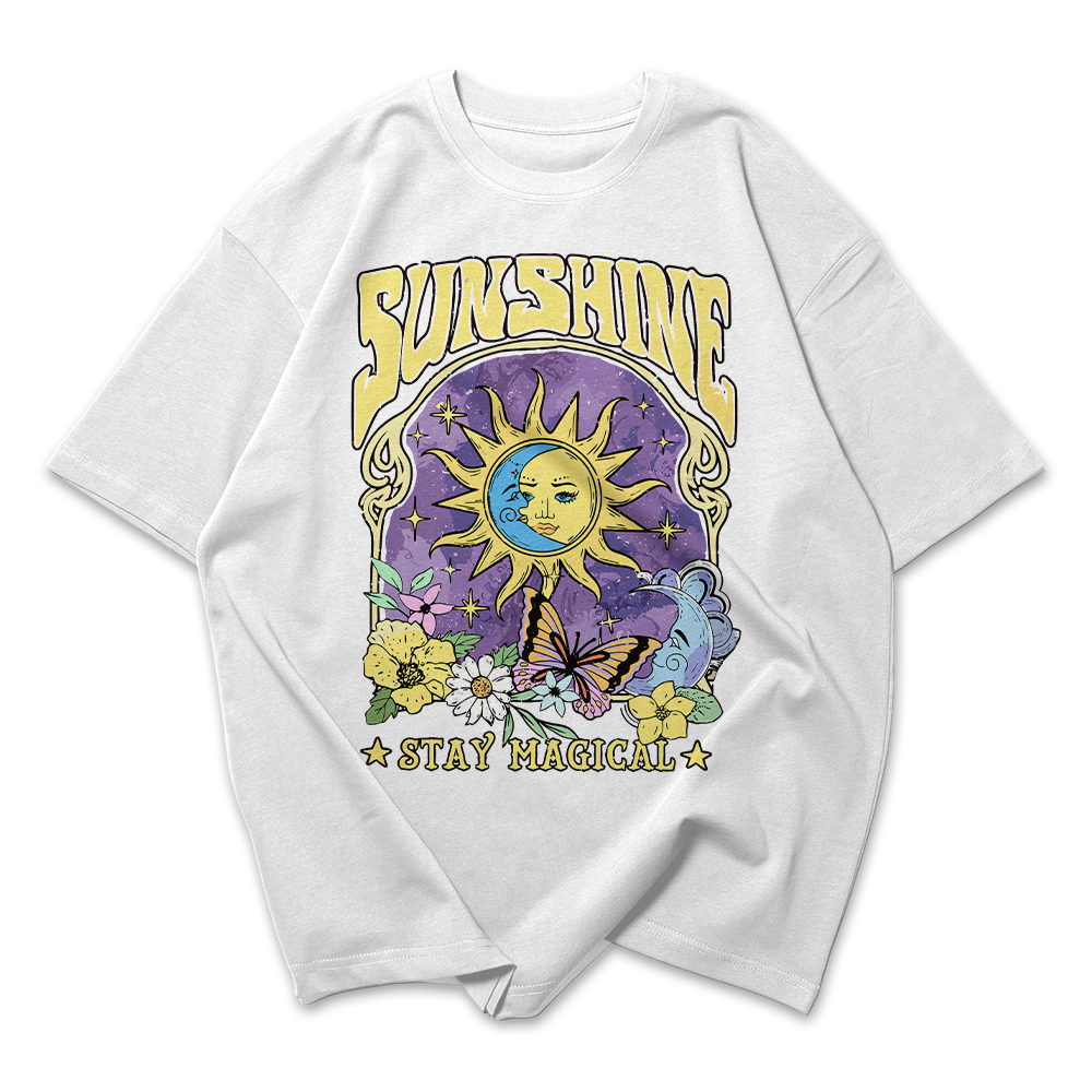 Camiseta Oversized Feminina Sunshine Stay Magical