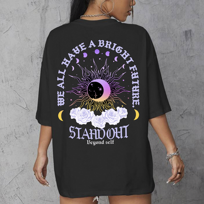 Camiseta Oversized Femenina Sol Lua stay Out