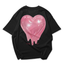 Camiseta Oversized Feminina Heart Coração Rosa