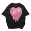 Camiseta Oversized Feminina Heart Coração Rosa