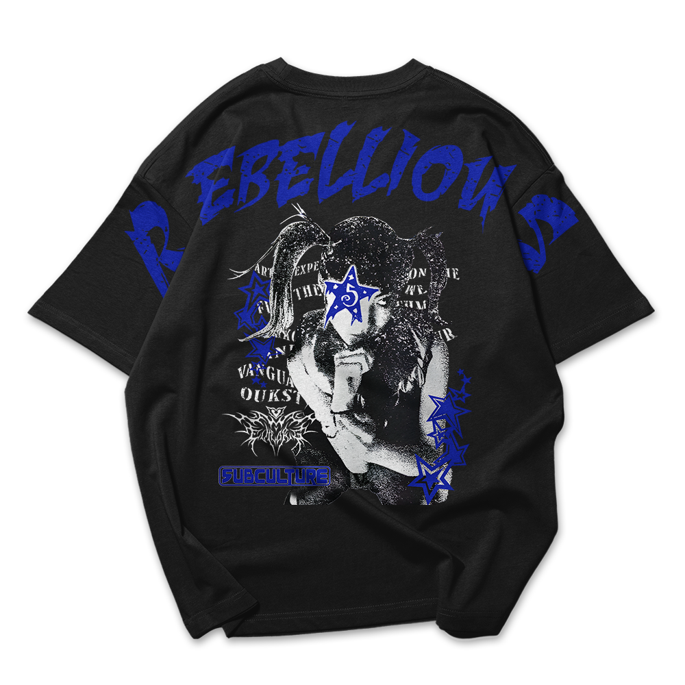 Camiseta Oversized Ombro á Ombro Reebelious Punk Woman