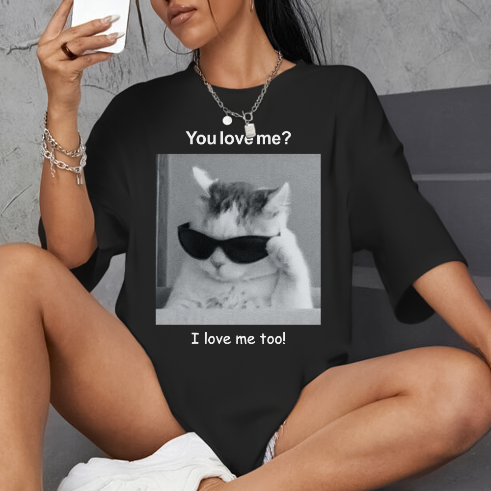 Camiseta Oversized Feminina You love me i love me too