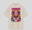 Camiseta Oversized Gato Sphinx Psicodélico- pérola 