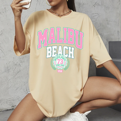 Camiseta Oversized Feminina Malibu Beach 73