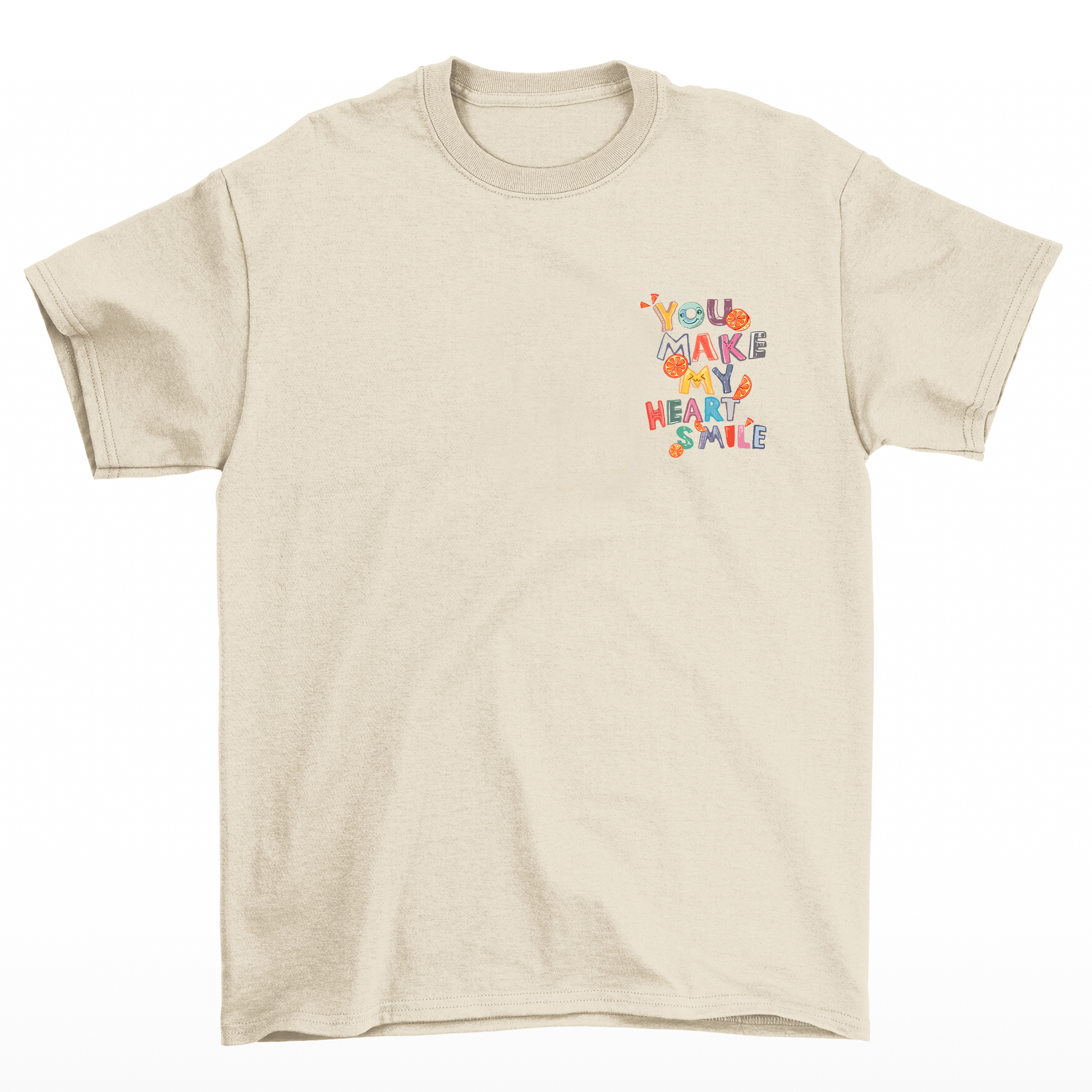 Camiseta Básica Unissex You Make My Heart Smile - pérola
