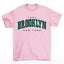 Camiseta Feminina Estilo Brooklyn New York 1898 Rosa Bebê 