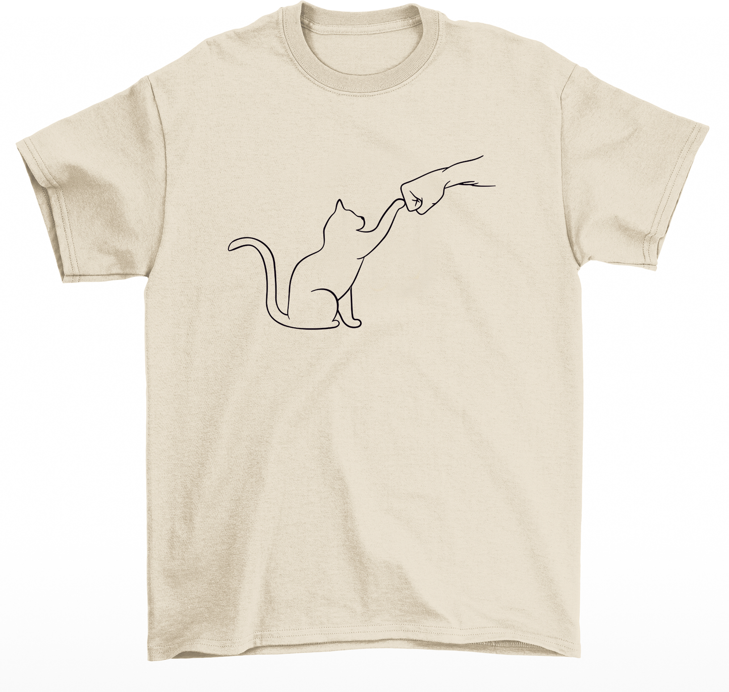 Camiseta básica com estampa Gatinho friend- Pérola