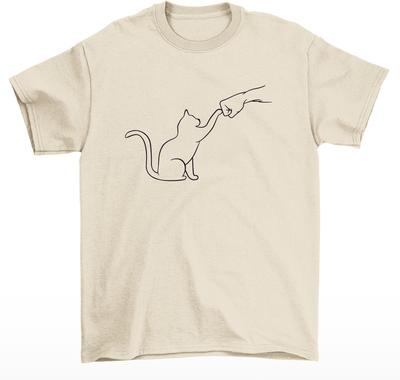 Camiseta básica com estampa Gatinho friend- Pérola