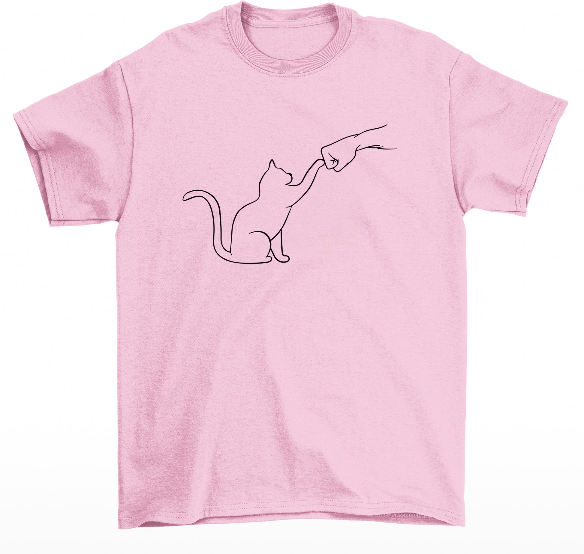 Camiseta básica com estampa Gatinho friend- Rosa bebe