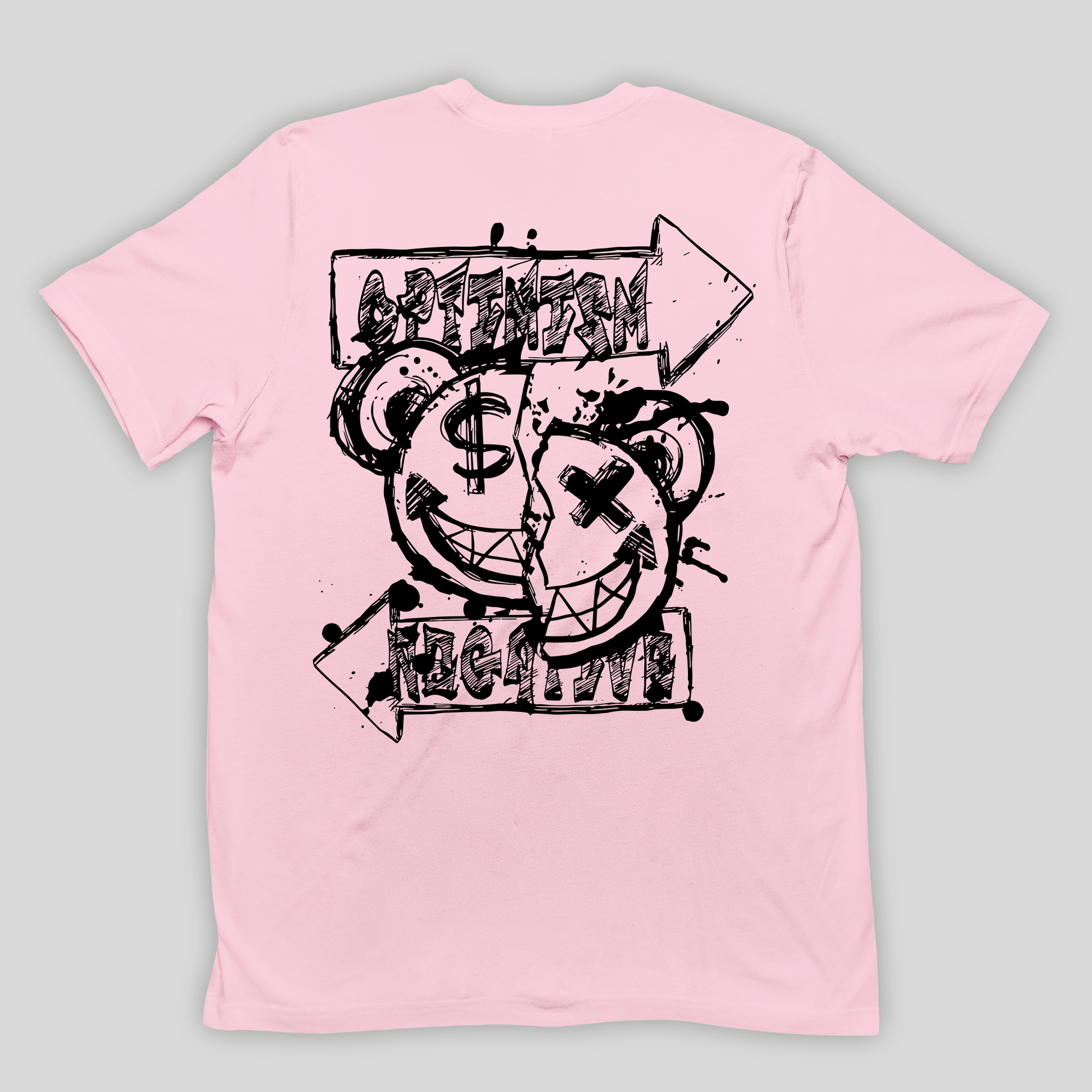 camiseta básica rosa bebê optimism bear 