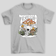 Camiseta Básica Cinza Trapped Caveira Cogumelos Mágicos 