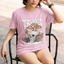 Camiseta Básica Rosa bebê Trapped Caveira Cogumelos Mágicos 